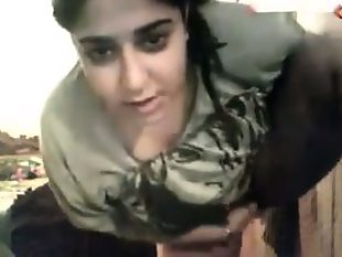 Chubby arab teen flashes her tits and pussy